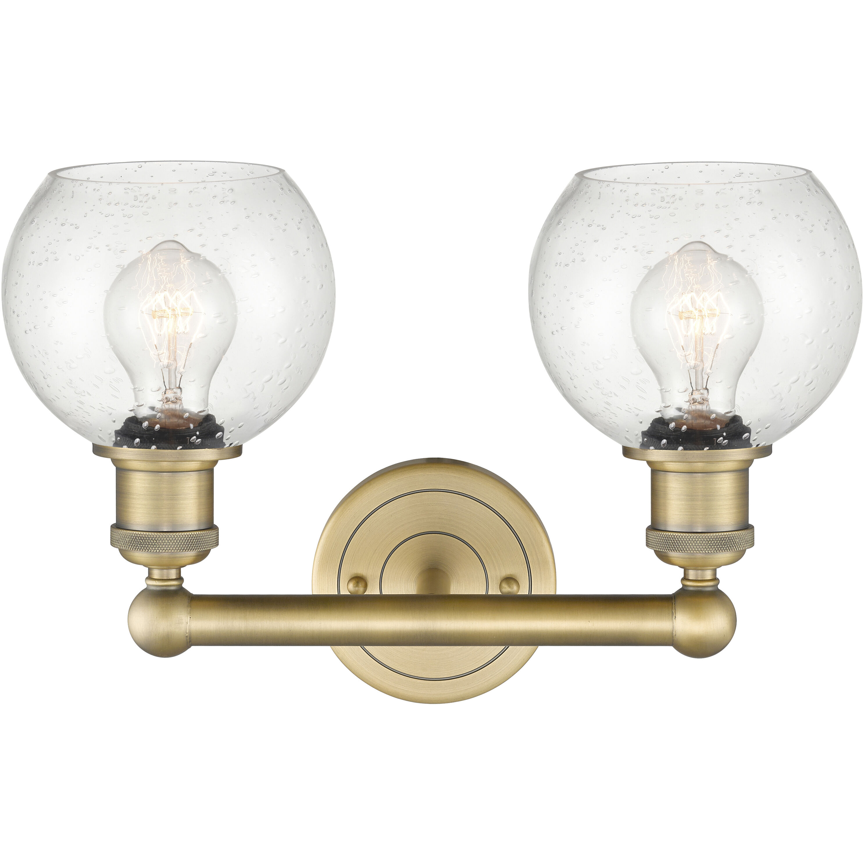 Athens 2 Light 15 inch Brushed Brass Bath Vanity Light Wall Light in Seedy