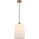Ballston Large Cobbleskill 1 Light 9 inch Brushed Brass Mini Pendant Ceiling Light in Matte White Glass, Ballston