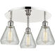 Conesus 3 Light 17.75 inch Polished Nickel Flush Mount Ceiling Light