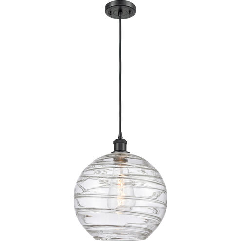 Ballston X-Large Deco Swirl LED 12 inch Matte Black Mini Pendant Ceiling Light in Black Textured, Ballston