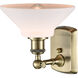 Ballston Orwell 1 Light 8 inch Antique Brass Sconce Wall Light in Incandescent, Matte White Glass, Ballston