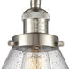 Franklin Restoration X-Large Cone 1 Light 12 inch Brushed Satin Nickel Semi-Flush Mount Ceiling Light in Seedy Glass, Franklin Restoration