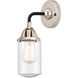Nouveau 2 Dover LED 5 inch Black Polished Nickel Sconce Wall Light in Seedy Glass
