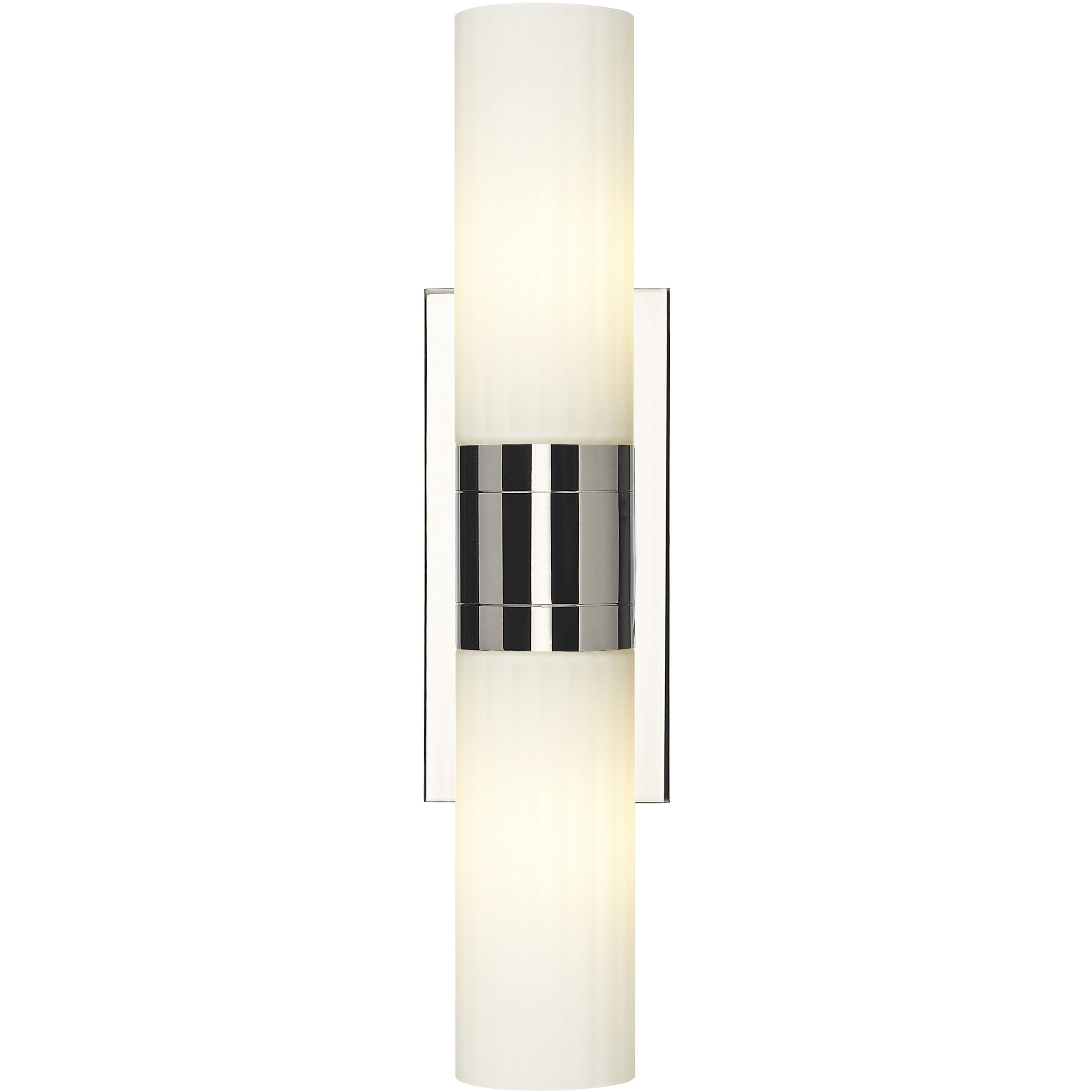 Empire 2 Light 18.5 inch Polished Nickel Bath Vanity Light Wall Light in Matte White Glass