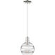 Arcadia Rochester 1 Light 8 inch Polished Nickel Mini Pendant Ceiling Light