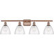 Ballston Ballston Dome LED 38 inch Antique Copper Bath Vanity Light Wall Light in Seedy Glass