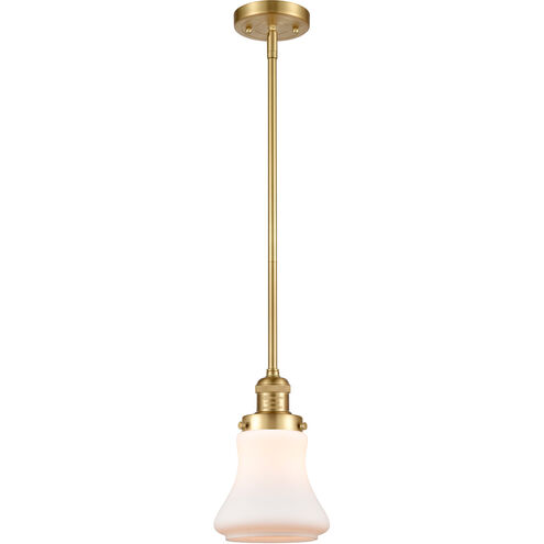 Franklin Restoration Bellmont 1 Light 7 inch Satin Gold Mini Pendant Ceiling Light in Matte White Glass, Franklin Restoration