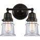 Aditi Small Canton 2 Light 13.25 inch Matte Black Bath Vanity Light Wall Light, Aditi