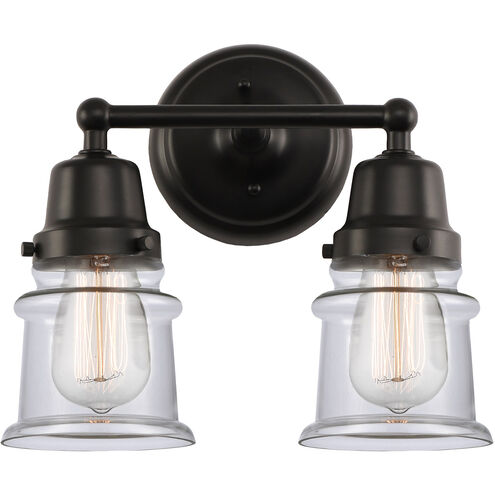 Aditi Small Canton 2 Light 13.25 inch Matte Black Bath Vanity Light Wall Light, Aditi