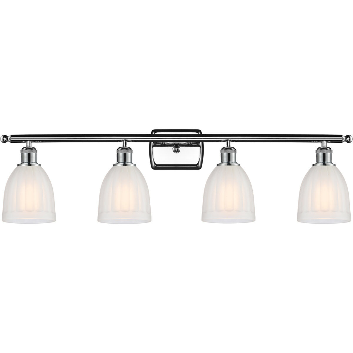 Ballston Brookfield LED 36 inch Polished Chrome Bath Vanity Light Wall Light in White Glass, Ballston