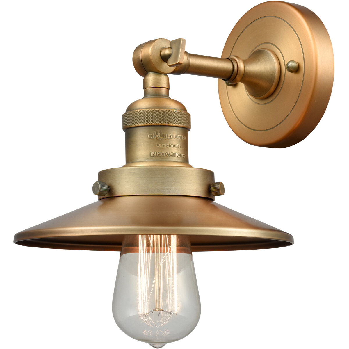 Franklin Restoration Railroad LED 8 inch Antique Brass Sconce Wall Light, Franklin Restoration