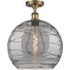 Ballston Athens Deco Swirl 1 Light 13.75 inch Brushed Brass Semi-Flush Mount Ceiling Light