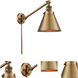 Appalachian 18 inch 100 watt Brushed Brass Swing Arm Wall Light, Franklin Restoration