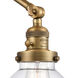 Olean 28 inch 3.50 watt Brushed Brass Swing Arm Wall Light, Franklin Restoration