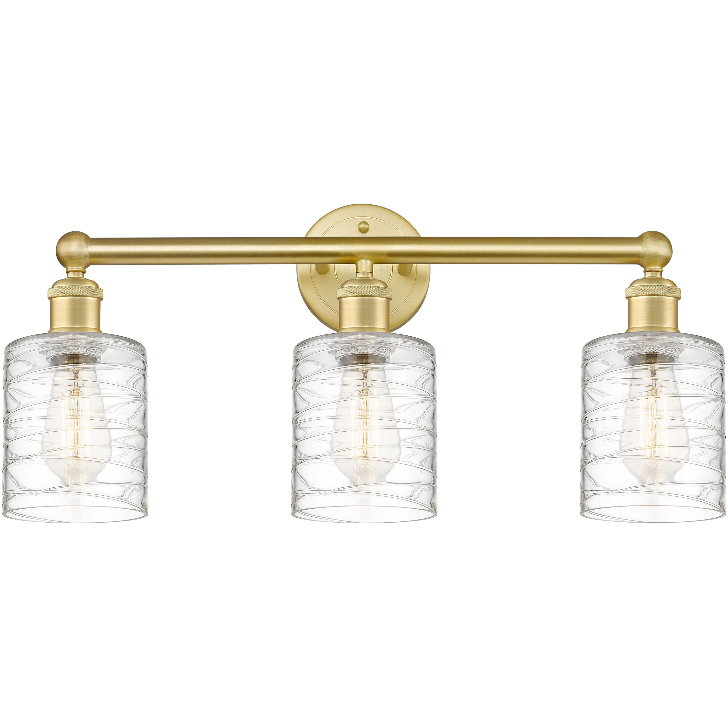 Cobbleskill 3 Light 23 inch Satin Gold Bath Vanity Light Wall Light in Deco Swirl