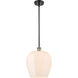 Ballston Norfolk LED 11.75 inch Black Antique Brass Mini Pendant Ceiling Light in Matte White Glass