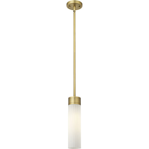 Empire 1 Light 3.13 inch Brushed Brass Pendant Ceiling Light in Matte White Glass