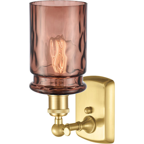 Ballston Candor LED 5 inch Satin Gold Sconce Wall Light in Toffee Waterglass, Ballston