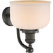 Franklin Restoration Large Bell LED 8 inch Oil Rubbed Bronze Sconce Wall Light in Matte White Glass, Franklin Restoration
