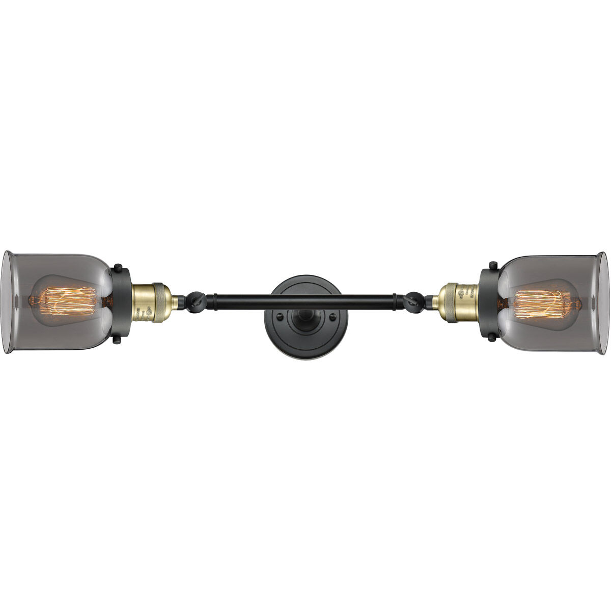 Franklin Restoration Small Bell LED 5 inch Black Antique Brass Bath Vanity Light Wall Light in Plated Smoke Glass, Franklin Restoration