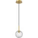 Barrington 1 Light 6 inch Brushed Brass Mini Pendant Ceiling Light