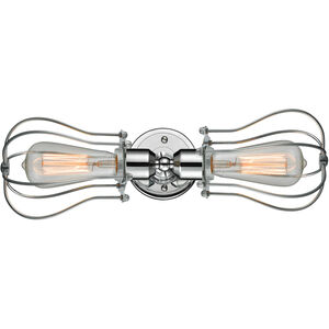 Austere Muselet 2 Light 19 inch Polished Chrome Bath Vanity Light Wall Light in Incandescent, Austere