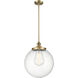 Franklin Restoration Beacon 1 Light 14 inch Brushed Brass Pendant Ceiling Light in Incandescent, Seedy