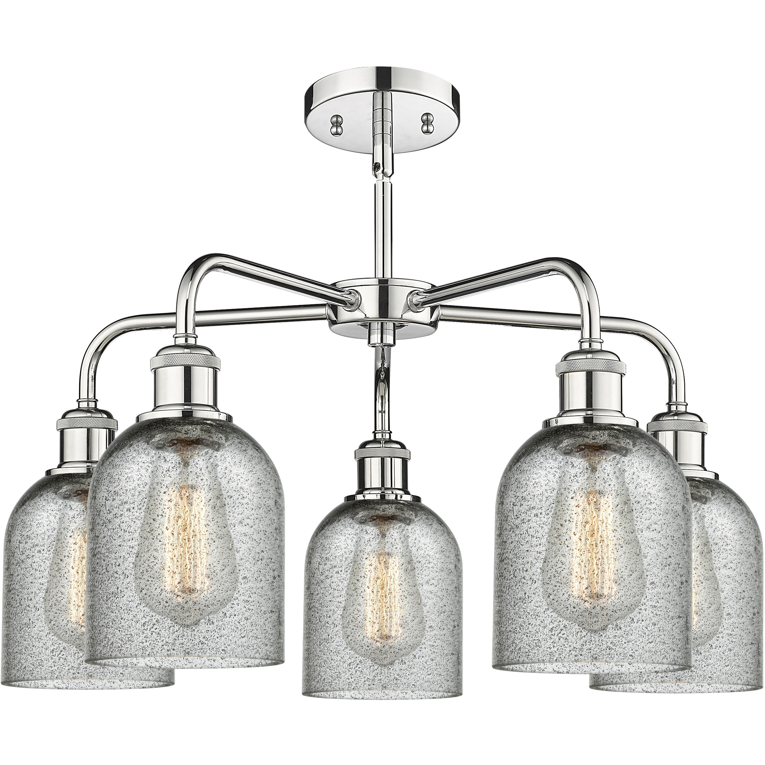 Caledonia 5 Light 23 inch Polished Chrome Chandelier Ceiling Light in Charcoal