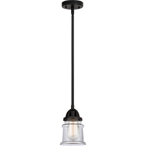Nouveau 2 Small Canton 1 Light 5 inch Matte Black Mini Pendant Ceiling Light in Clear Glass