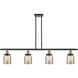 Ballston Bell LED 48 inch Black Antique Brass Island Light Ceiling Light in Silver Plated Mercury Glass