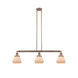 Franklin Restoration Fulton 3 Light 39 inch Antique Copper Island Light Ceiling Light in Matte White Glass, Franklin Restoration