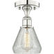 Conesus 1 Light 6 inch Polished Nickel Flush Mount Ceiling Light