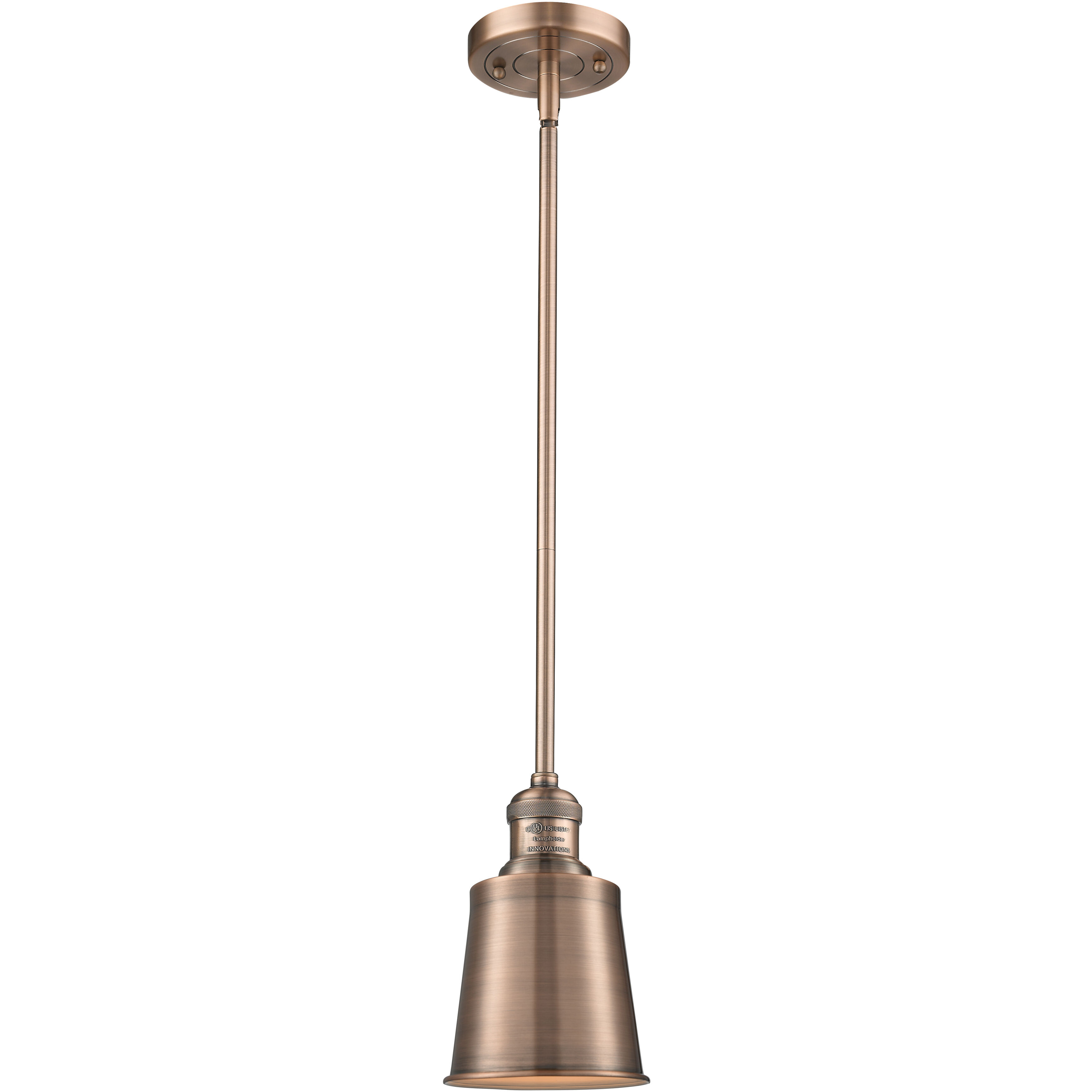 Franklin Restoration Addison 1 Light 5 inch Antique Copper Mini Pendant Ceiling Light in Incandescent, Franklin Restoration