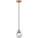 Edison Beacon 1 Light 6 inch Antique Copper Mini Pendant Ceiling Light