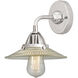 Nouveau 2 Halophane 1 Light 9 inch Polished Chrome Sconce Wall Light in Clear Halophane Glass