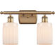 Ballston Hadley 2 Light 16 inch Brushed Brass Bath Vanity Light Wall Light in Matte White Glass, Ballston