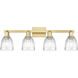 Arcadia Brookfield 4 Light 32.75 inch Satin Gold Bath Vanity Light Wall Light