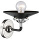 Nouveau Railroad 1 Light 8 inch Black Polished Nickel Sconce Wall Light in Matte Black, Nouveau