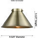 Franklin Restoration Briarcliff Antique Brass 10 inch Metal Shade, Franklin Restoration
