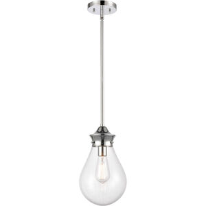 Genesis 1 Light 8 inch Polished Chrome Mini Pendant Ceiling Light in Clear Glass