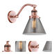 Franklin Restoration Large Cone LED 8 inch Antique Copper Sconce Wall Light in Plated Smoke Glass, Franklin Restoration
