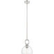 Downtown Urban Hudson 1 Light 8 inch Polished Nickel Mini Pendant Ceiling Light