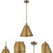 Ballston Cone LED 12 inch Brushed Brass Pendant Ceiling Light