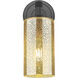 Downtown Urban Crown Point Armed Sconce Wall Light in Matte Black, Mercury