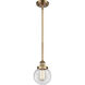Ballston Beacon 1 Light 6 inch Brushed Brass Pendant Ceiling Light in Clear Glass