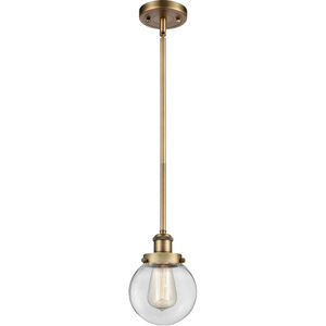 Ballston Beacon 1 Light 6 inch Brushed Brass Pendant Ceiling Light in Clear Glass