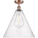 Ballston Cone 1 Light 16 inch Antique Copper Semi-Flush Mount Ceiling Light in Seedy Glass