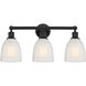 Edison Brookfield 3 Light 24 inch Matte Black Bath Vanity Light Wall Light in White