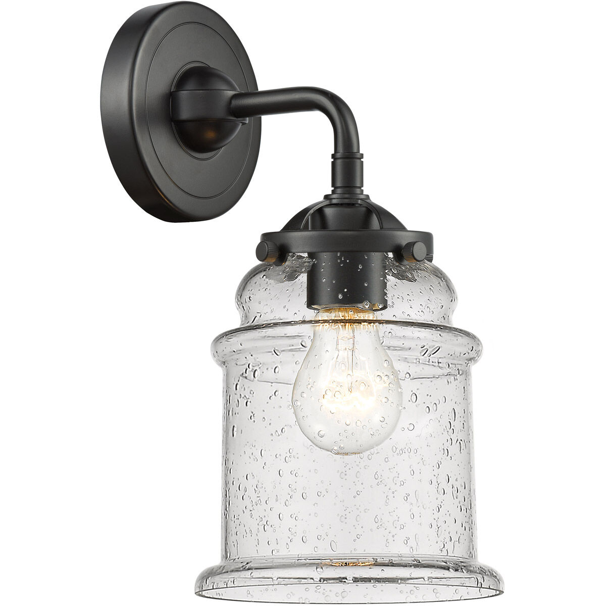 Nouveau Canton LED 6 inch Oil Rubbed Bronze Sconce Wall Light in Seedy Glass, Nouveau