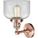 Franklin Restoration Large Bell LED 8 inch Antique Copper Sconce Wall Light, Franklin Restoration